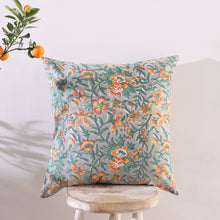 Load image into Gallery viewer, Block printed Cotton Cushion Cover,  Throw Cushion Cover, 45 x 45cm, 18x18”
