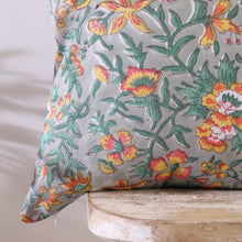 Load image into Gallery viewer, Block printed Cotton Cushion Cover,  Throw Cushion Cover, 45 x 45cm, 18x18”