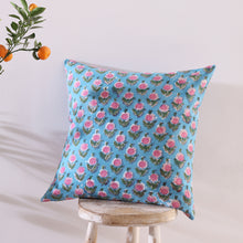 Load image into Gallery viewer, Block printed Cotton Cushion Cover,  Throw Cushion Cover, 45 x 45cm, 18x18”