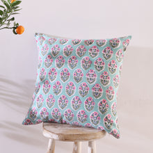 Load image into Gallery viewer, Block printed Cotton Cushion Cover,  Throw Cushion Cover, 45 x 45cm, 18x18”