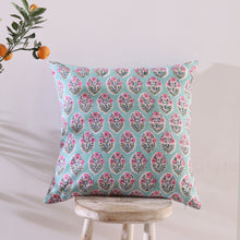 Load image into Gallery viewer, Block printed Cotton Cushion Cover,  Throw Cushion Cover, 45 x 45cm, 18x18”