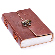 Load image into Gallery viewer, Medium Printed Leather Journal with Lock