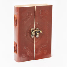 Load image into Gallery viewer, Medium Printed Leather Journal with Lock
