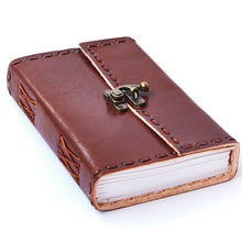 Load image into Gallery viewer, Medium Stitched Leather Journal with Lock