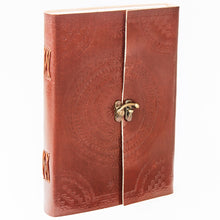 Load image into Gallery viewer, XL Printed Leather Journal w/ Lock