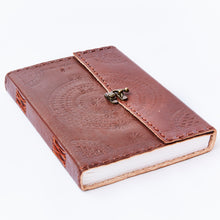 Load image into Gallery viewer, XL Printed & Stitched Leather Journal w/ Lock