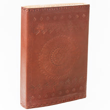 Load image into Gallery viewer, XL Printed & Stitched Leather Journal w/ Lock