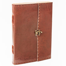 Load image into Gallery viewer, XL Stitched Leather Journal w/ Lock
