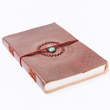 Load image into Gallery viewer, XL Amezonite Stone Leather Journal