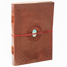 Load image into Gallery viewer, XL Amezonite Stone Leather Journal