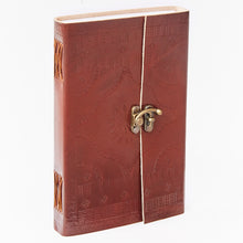 Load image into Gallery viewer, Large Tall Printed Leather Journal w/ Lock