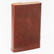 Load image into Gallery viewer, Large Tall Printed & Stitched Leather Journal w/ Lock