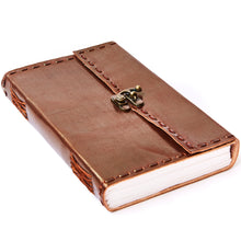 Load image into Gallery viewer, Large Tall Stitched Leather Journal w/ Lock