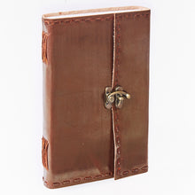 Load image into Gallery viewer, Large Tall Stitched Leather Journal w/ Lock