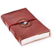 Load image into Gallery viewer, Large Tall Sodalite Stone Leather Journal
