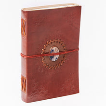 Load image into Gallery viewer, Large Tall Sodalite Stone Leather Journal