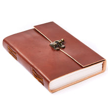 Load image into Gallery viewer, Large Plain Leather Journal with Lock