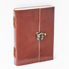Load image into Gallery viewer, Large Plain Leather Journal with Lock