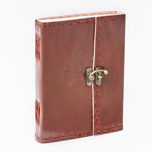 Load image into Gallery viewer, Large Stitched Leather Journal with Lock