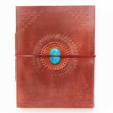 Load image into Gallery viewer, Leather Photo Album Turquoise Stone XL