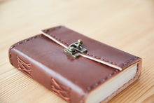 Load image into Gallery viewer, Medium Stitched Leather Journal with Lock