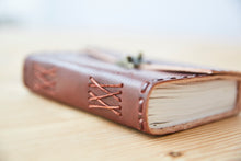 Load image into Gallery viewer, Medium Stitched Leather Journal with Lock