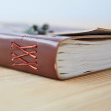 Load image into Gallery viewer, Medium Printed Leather Journal with Lock