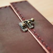 Load image into Gallery viewer, Large Stitched Leather Journal with Lock