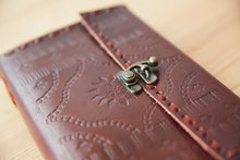 Load image into Gallery viewer, Large Tall Printed & Stitched Leather Journal w/ Lock