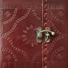 Load image into Gallery viewer, Large Tall Printed & Stitched Leather Journal w/ Lock