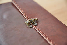 Load image into Gallery viewer, XL Stitched Leather Journal w/ Lock