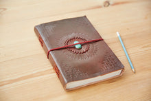 Load image into Gallery viewer, XL Amezonite Stone Leather Journal