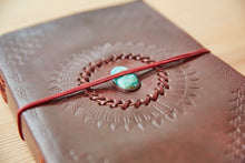Load image into Gallery viewer, XL Amezonite Stone Leather Journal