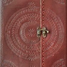 Load image into Gallery viewer, XL Printed & Stitched Leather Journal w/ Lock