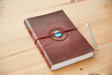 Load image into Gallery viewer, A4 Turquoise Stone Leather Journal