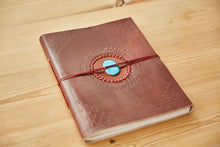 Load image into Gallery viewer, Leather Photo Album Turquoise Stone XL