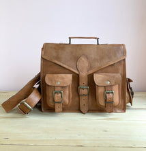 Load image into Gallery viewer, Leather Laptop Satchel Bag