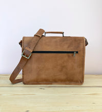 Load image into Gallery viewer, Leather Laptop Satchel 15"