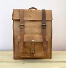Load image into Gallery viewer, Leather Roll-top Rucksack Large