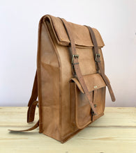 Load image into Gallery viewer, Leather Roll-top Rucksack Large