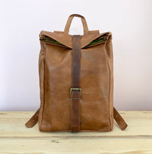Load image into Gallery viewer, Leather Roll-top Rucksack Medium