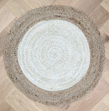 Load image into Gallery viewer, Jute Rug Round with White
