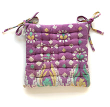 Load image into Gallery viewer, Vintage Kantha Square Chair Cushion , Seat Pad, 40 x 40 cm
