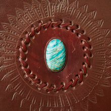 Load image into Gallery viewer, XL Amezonite Stone Leather Journal