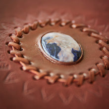 Load image into Gallery viewer, Large Tall Sodalite Stone Leather Journal