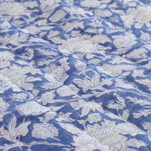 Handmade Blue/White Block printed Cotton Quilt
