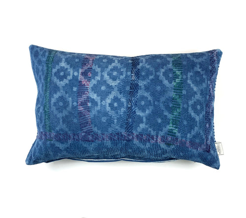 Vintage Indigo Kantha Cushion Cover , Pillow Case, 40 cm x 60 cm