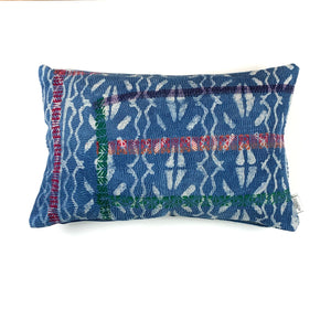 Vintage Indigo Kantha Cushion Cover , Pillow Case, 40 cm x 60 cm