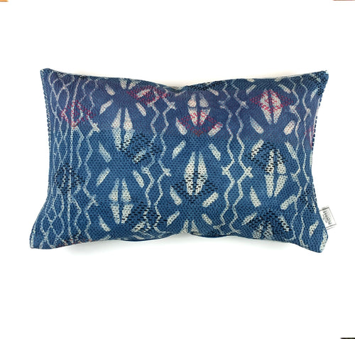 Vintage Indigo Kantha Cushion Cover , Pillow Case, 40 cm x 60 cm