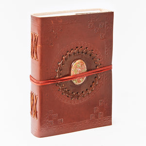 Medium Unakite Stone Leather Journal